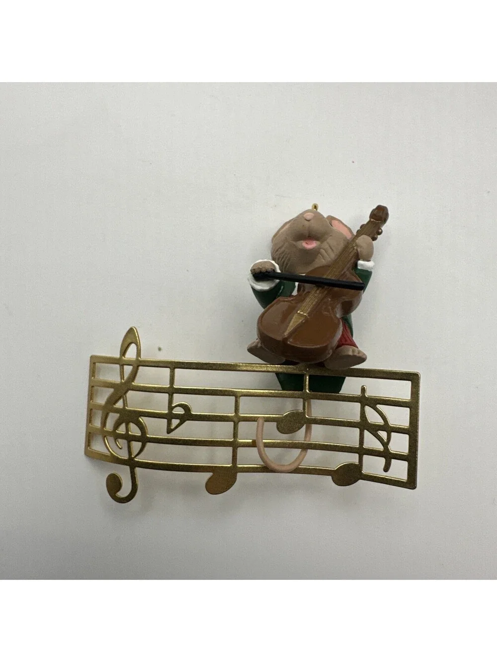 1993 Hallmark Keepsake Ornament Makin Music Brass  Mouse Playing Cello Violin